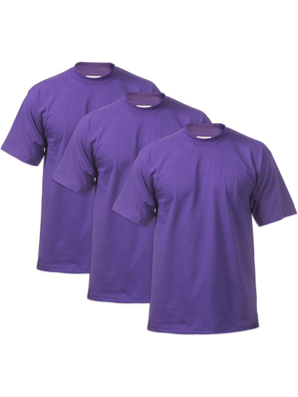 Heavyweight Cotton Crew Neck T-Shirt 3-Pack for Men - Short Sleeve Basics
